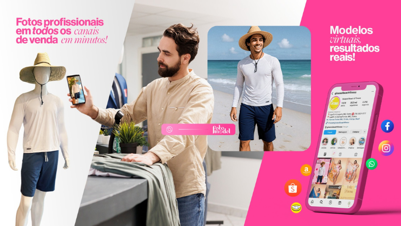 Produção de moda com praticidade e tecnologia? Só com FotoModel.

