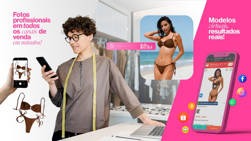 FotoModel transforma qualquer ideia em vitrine visual sem custos com estúdio ou fotógrafo.